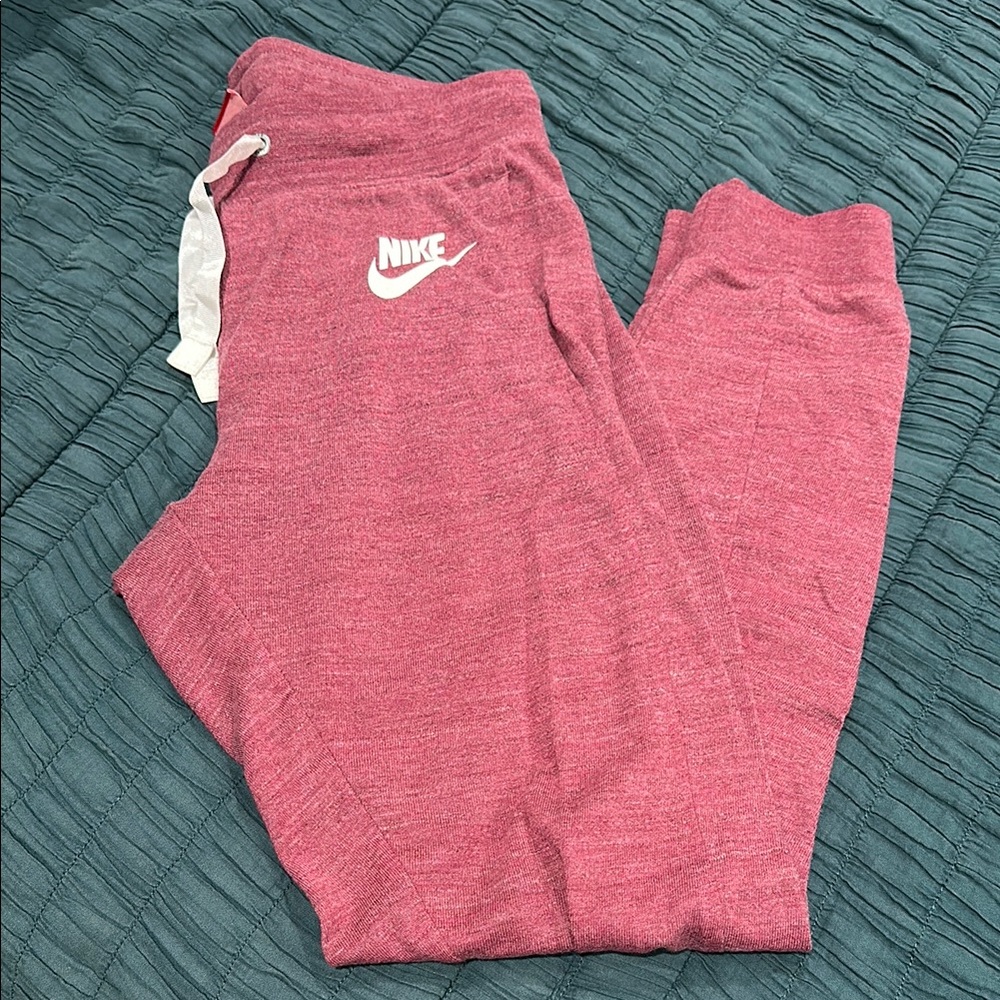 Nike Pink Sweatpants Elastic Cuffs Tapered Fit